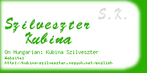 szilveszter kubina business card